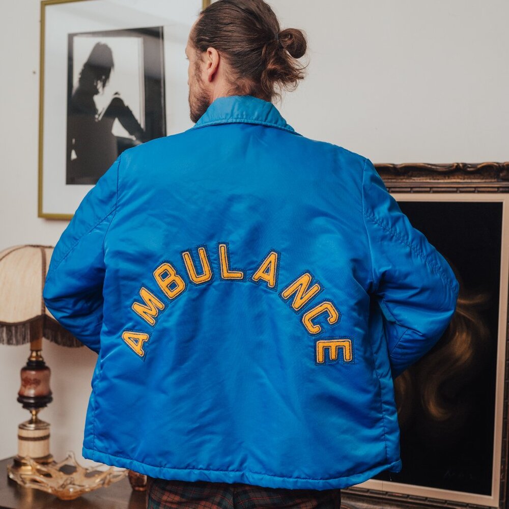 Vintage 70s “AMBULANCE” Quilted Coach Jacket
